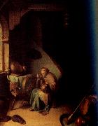 Gerrit Dou, An Interior,with an old Woman eating Porridge (mk33)